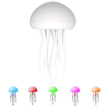 Jellyfish Night Light Cartoon Jellyfish Night Light Gradient Cute Jellyfish Bedside Lamp Voice Control Floating Jellyfish Lamp